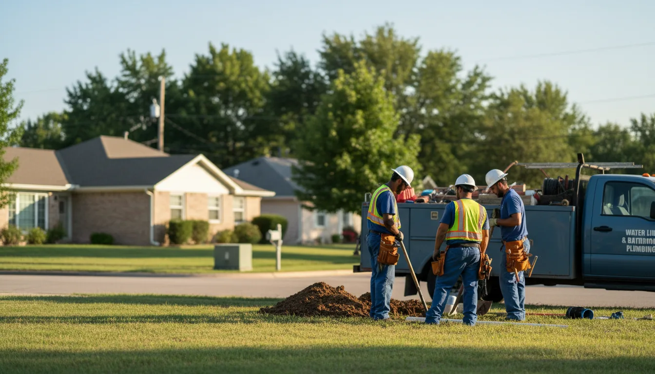 Residential water line and bathroom plumbing service in Ponder, TX